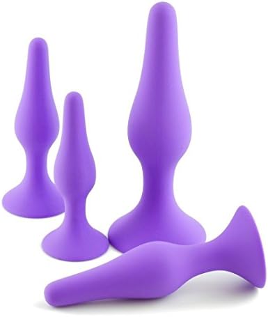 CaiDoLL Silicone 4 Pcs An-al Bu-tt Pl-ug Kits, Temptation Comfortable An-al Trainer Tool Beginner Flirt Toys for Men Women (Purple)