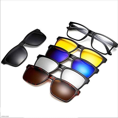 Ybriefbag Lady Retro Eyeglasses Ornament Retro Style Sunglasses with 5Pcs Interchangeable Lenses for Men Women Replacement