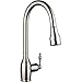 pH7174; WE7003 1-hole Brass 360 degree Pull-down Kitchen Sink Faucet with Magnetic Sprayer; 1- handle Kitchen Faucet; Excellent Finish, Nylon Hose, and Docking System, Brushed Nickel