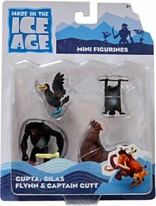 Ice Age Continental Drift Small Action Figures set ; Gupta, Silas, Flynn, & Captain Gutt