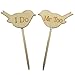 Tinksky 2pcs I DO ME TOO Love Birds Wedding Engagement Wooden Cake Topper Photo Props Favors