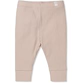MORI Baby Unisex Premium Ribbed Leggings - Stretchy Pants with Cuffs and Elastic Waist - Viscose from Bamboo and Cotton Blend