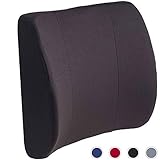DMI Lumbar Support Pillow for Office or Kitchen Chair, Car Seat or Wheelchair comes with Removable Washable Cover and Firm Insert to Ease Lower Back Pain and Discomfort while Improving Posture, Black