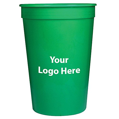 Personalized Custom Stadium Cups– Smooth Finish - 250 Quantity - $0.60 Each - Bulk Promotional Product Branded with Your Logo / Customized. 16-ounce capacity.