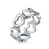 Bling Jewelry Sterling Silver Open Heart Band Ring