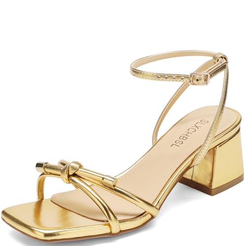 SLXCHBSL Gold Strappy Heels