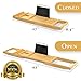 Royal Bathtub Tray Set - Expandable Non-Slip Bamboo Wooden Caddy Bath Holder for Drinks Book Tablet & Phone - Bathroom Hot Tub Accessories Extra Towel and Sponge Perfect Shower Gift (Light Brown)