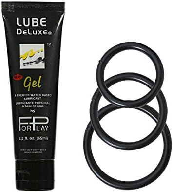 Spartacus 3 Pc Metal Ring Set Black with Free Long Lasting Personal Lubricant 2.2 Oz Tube Forplay Lube Deluxe Gel Water-based