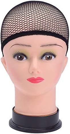3 Pc Wig Caps Elastic Stocking Wig Liner Cap Nylon Stretch Mesh Nylon Caps Mesh (Black)