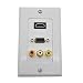 Riipoo Distribution and Organization Wall Plates Panel,Composite HDMI VGA 3RCA Audio Video Adapter Wall Plate, Support Output 1080P, Size 115 MM x 70 MM