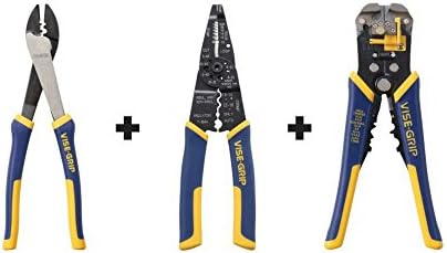 IRWIN Bundle - 10" Forged Wire Crimper + Wire Strippers, 12" + 8" Multi Tool Stripper/Cutter/Crimper