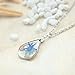 Chicer Pendant Real Starfish Seashell Underwater Plant Life Necklace, Cute Drop Water Necklace for Women and Girls. (Blue)