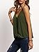 ROMWE Women's V Neck Strappy Loose T-shirt Tank Top Vest Blouses Green S