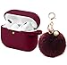 HBorna AirPods Pro Case with Soft Cute Pompom Fur Ball Keychain, 360° Protective Silicone Case for AirPod 3rd Generation 2019 for Girls Women Ladies