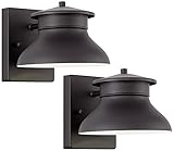 Danbury Modern Outdoor Wall Light Fixtures Set of 2 LED Black 5