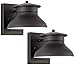 Set of 2 Danbury LED Black 5" High Outdoor Wall Lights