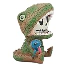 Ebros Tyrannosaurus Rex Dinosaur Furrybones Figurine 3"Tall Furry Bones Skeleton In T-Rex Costume Carrying Blue Dino Doll Sit Up Collectible Decorative Toy