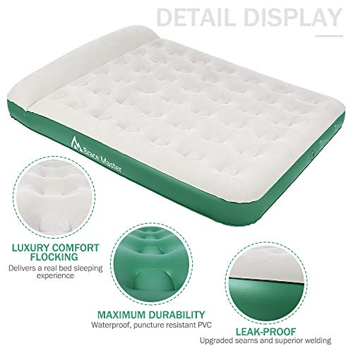 Brace Master Air Mattress with Pillow, Blow up Air Bed, Waterproof