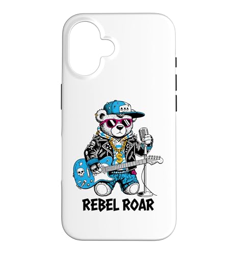 Punk Rocker Rapper Popster Punker Teddy Bear Rap Hip Hop Case for iPhone 16
