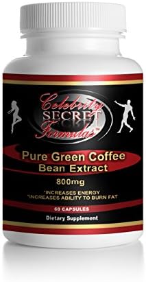 Pure Green Coffee Bean Extract Chlorogenic Acid 800mg Natural Weight Loss Supplement (60 Slimming Capsule Pills, 1 Bottle)