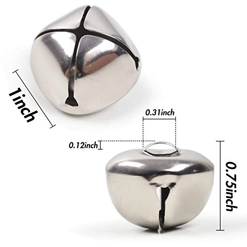 Jingle Bells, 1 Inch Craft Bells Bulk DIY Bells for Christmas Festival Decoration Home Decoration, 240PCS, Silver