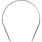 Size 4 Stainless Steel Circular Knitting Needles 16 Inch 3.5 mm Set Round Metal (Silver, 16 inch-4-(3.5mm))