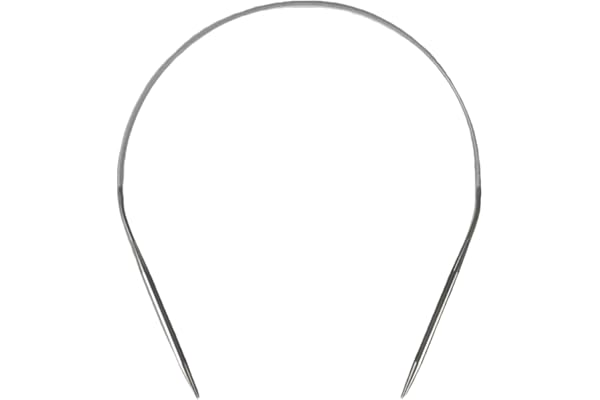 Size 8 Stainless Steel Circular Knitting Needles 16 Inch 5 mm Set Round Metal (Silver, 16 inch-8-(5mm))