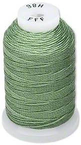 Simply Silk Beading Thick Thread Cord Size FFF (0.016 Inch 0.42mm) Spool 92 Yards Compatible with Kumihimo Super Lon (Dark Green)