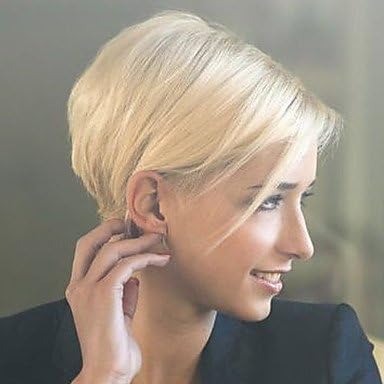 Human Hair Capless Wigs Human Hair Straight Pixie Cut With Bangs Side Part Short Machine Made Wig Women's, dark black