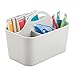 mDesign Plastic Small Office Storage Organizer Utility Tote Caddy Holder with Handle for Cabinets, Desks, Workspaces - Holds Desktop Office Supplies, Pencils, Staplers Lumiere Collection - Light Gray