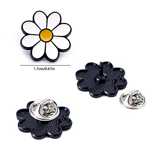 Joyci 10-Pack Women Brooch Lapel Pins Novelty Sunflower Daisy Safety Push Pin Buckle for Shirt Hat Cardigan Sweater Decorate Tie Tacks Pin Back Clutch (Daisy White)