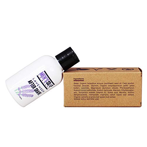 Aftershave for Men 4.0 oz After Shave Balm Made With Organic and Natural Vegan Plant Ingredients - Post Shave Lotion for Sensitive Skin Eliminates Razor Burns, Calms Irritation & Cools Skin, Lavender