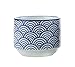 Flowerpot+Wooden Pot Tray Japanese Style Wave Pattern Ceramic Garden Pots Succulent Planter Blue White Flower Po (2-PCS, Wave Blue)
