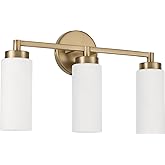 Capital Lighting 151731AD Alyssa Art-Inspired Luxe Faux Alabaster Glass Cylinder Bath Vanity Wall Light, 3-Light 180 Total Wa