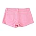 HDE Women's Solid Color Ultra Stretch Fitted Low Rise Moleton Denim Booty Shorts (Light Pink, Medium)