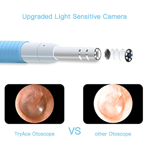 Ear Otoscope,TryAce 1.3MP 720P HD Ear Scope Inspection Camera 3 In 1 USB Ear Digital Endoscope Earwax Cleansing Tool with 6 Leds for Micro USB,USB-C Android Phone,Windows MAC PC - Thumbnail 4
