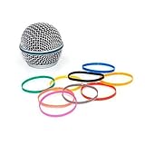 ZRAMO Colorful Color Choices Silicone Ribbon Microphone Ball Head Mesh Grill for for shure PG58 Beta58 SLX124 SM58 PGXD24 PG24/PG58 PYLE PDWM-2115 Wireless Microphones Replacement Universal Screen-1PC