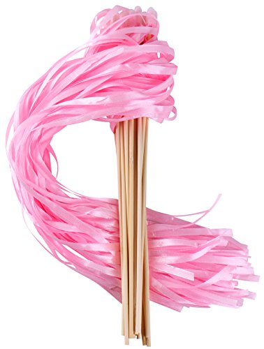 wishprom Ribbon Stick Wands Streamers for Wedding Party Favor (Pink-30PCS) - Thumbnail 7