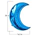 Crescent Moon Shaped Mylar Balloons 36 inch Moon and Star Party Balloons Pack of 18 for Birthday Party Anniversary Celebrate Parties Wedding Baby Shower Decorations (Blue and Silver)