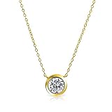 Bling Jewelry 925 Silver 2ct Bezel-Set Round CZ Solitaire Pendant Necklace