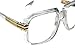 MEN'S Hip Hop 80's Gazelle Vintage Clear Gold Frame Clear Lens Eye Glasses 607 Retro