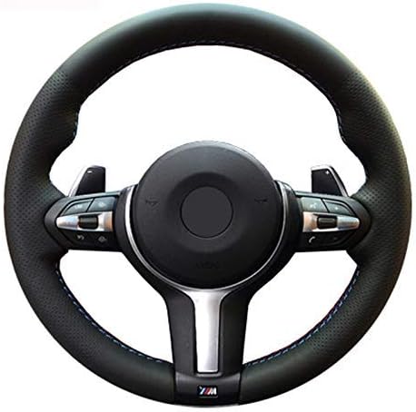 Black Microfiber Leather Car Steering Wheel Cover for BMW M3 M4 2014-2016 F31 428i 2015 F30 320d 328i 330i 2016