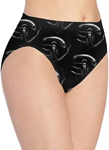 MguThb Giger Alien Women Cotton Underpants High Waist Full Coverage Briefs Shaper Panties,High Cut Brief Panties,Size:S-XL