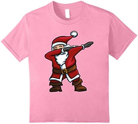 Kids Dabbing Santa T-Shirt Funny Santa Claus Christmas Dab Tee 8 Pink