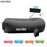 Mockins Inflatable Lounger Hangout Sofa Bed with Travel Bag Pouch The Portable Inflatable Couch Air Lounger is Perfect for Music Festivals and Camping Accessories Inflatable Hammock