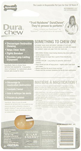 Nylabone Dura Chew Flavored Bone Dog Chew Toy, Wolf/Medium - Original Bone