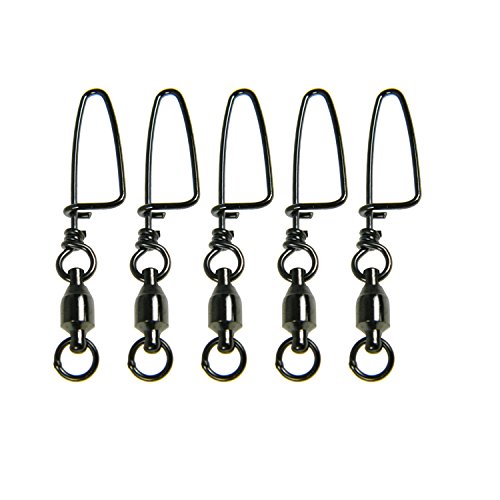 image for thkfish 30X #0/#1/#2 Black Coastlock Coast Lock Snap Ball Bearing Swiv
