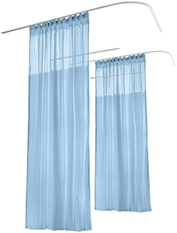 TWOPAGES 8ft Wide x 8ft Tall Medical Curtains Privacy Hospital Cubicle Curtain with Flexible Flat Hook (1 Panel,Blue)