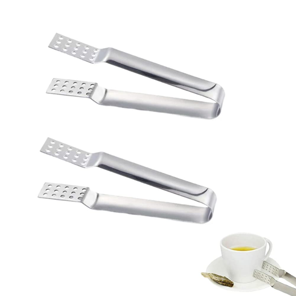 Photo 1 of 2 Pack Stainless Steel Tea Bag Squeezer, Kitchen Tea Bag Tongs Herbal Tea Infuser, Tea Bag Holder Strainer Clip for Loosing Leaf, Gripping Ice Cube, Sugar