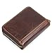 Edmen Thin Soft Leather Accordion Style Genuine Leather RFID Secured Card Case Wallet with Zipper